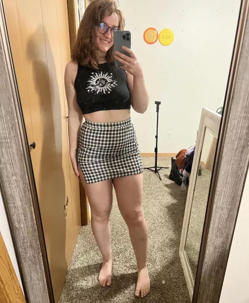 I love wearing a skirt with a crop