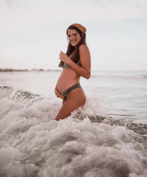 Little bump in a bikini