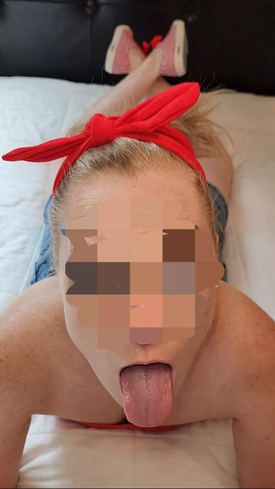 Redhead wife, freckles, red panties... jerking off yet?