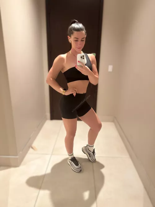 Too hot for yoga pants in the gym