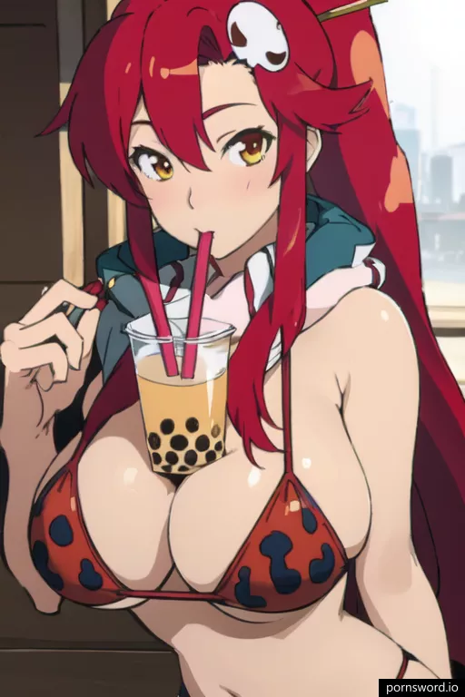 Yoko with boba on booba