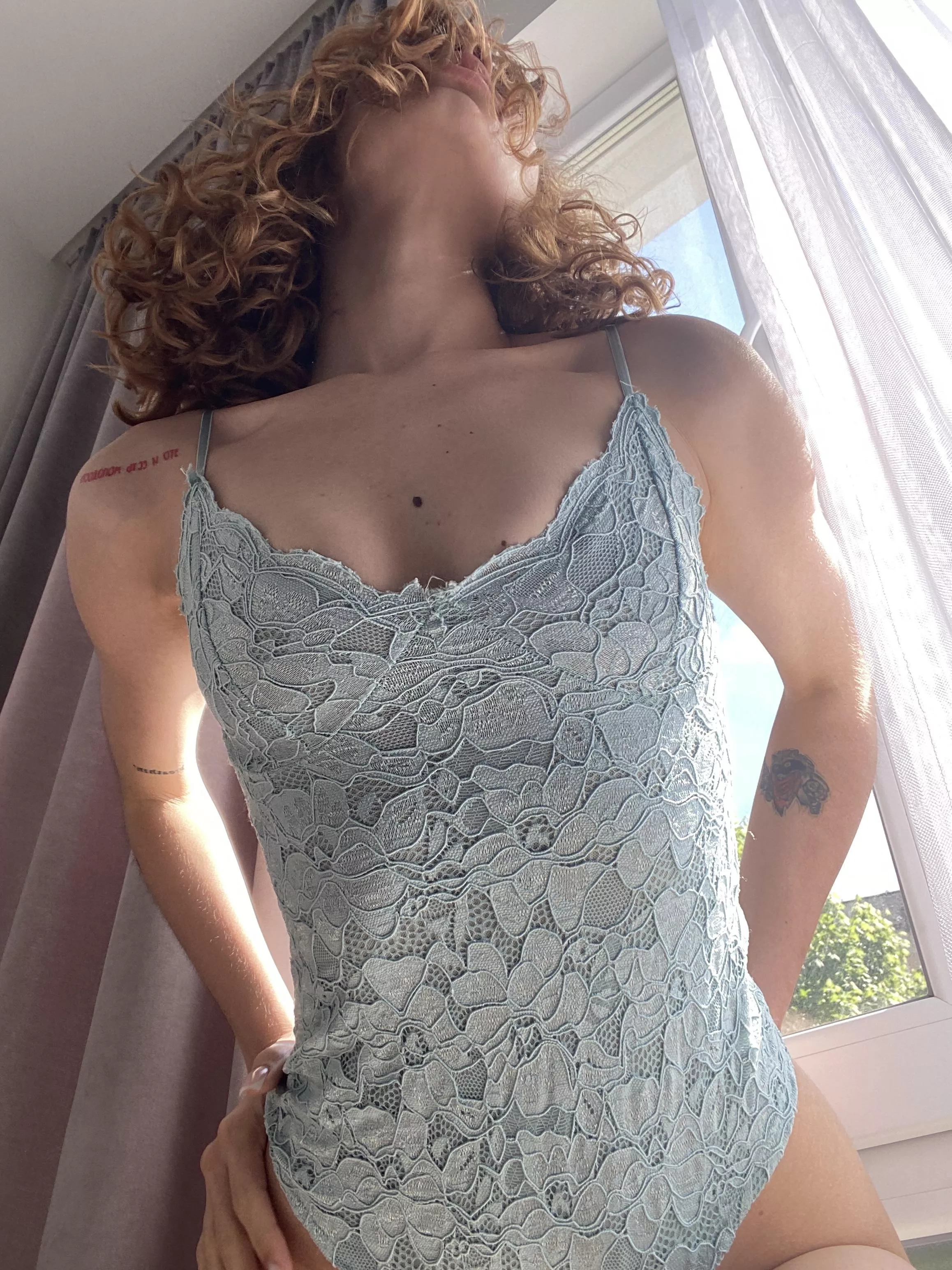 Catching sunbeams on my body with your tongue