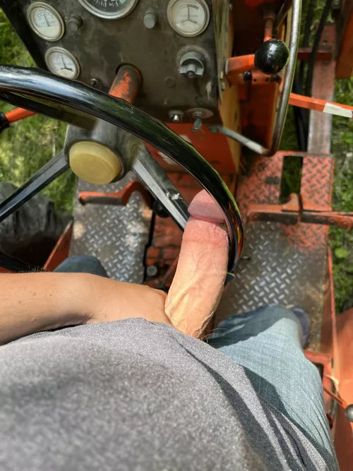 Hard to drive the tractor this way…