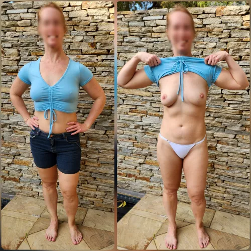 Having some on/off fun by the pool! [F] 38