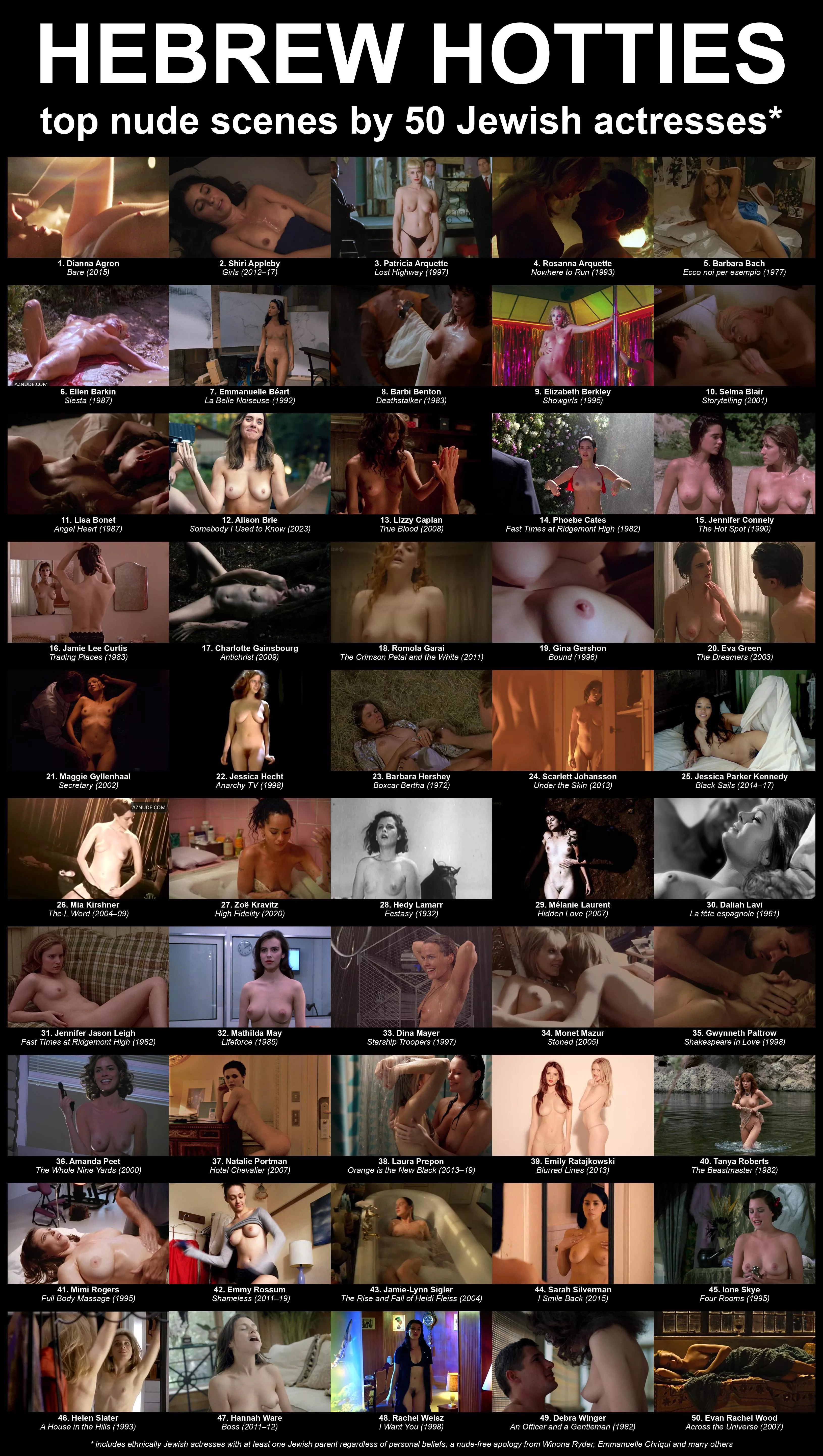 Hebrew hotties (top nude scenes by 50 Jewish actresses)
