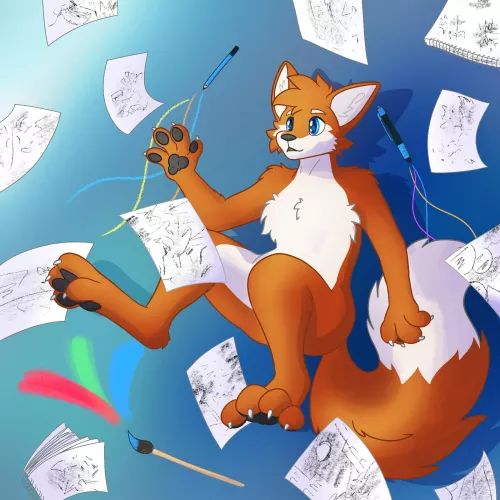 The Artist (Art Fight 2023) [@FloofyBlueThing on Twitter]