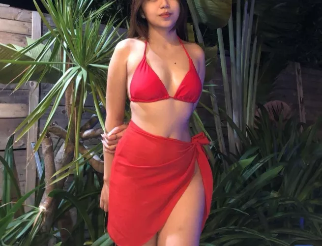 Wearing mom’s bikini ❤️