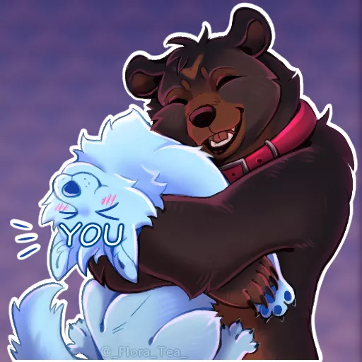 (by me) 'Bear Hug' Telegram sticker commission for u/Lvovich!