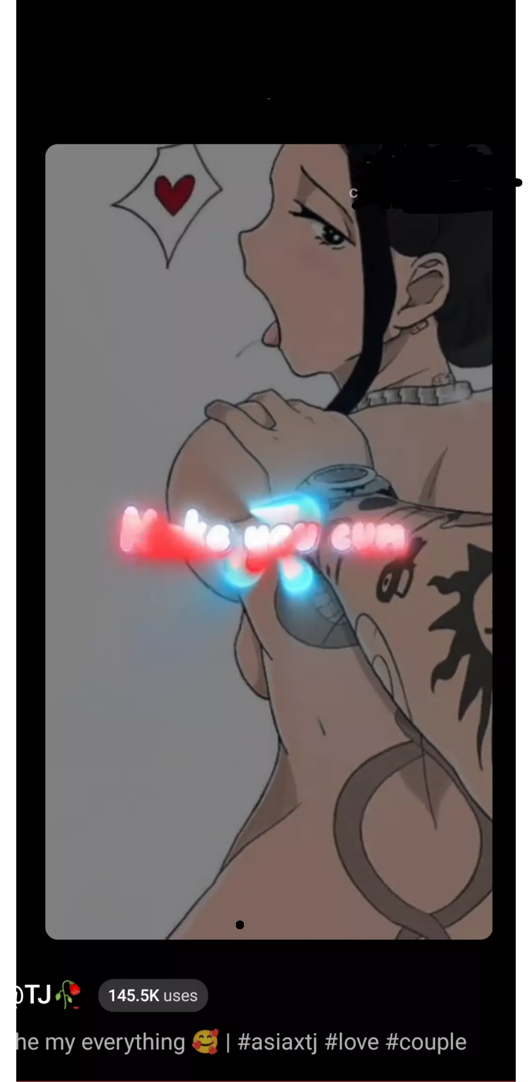 Color 1girl ahegao, man hand, watch black_eyes, tattoo heart horns honey bun hair, white background, saliva trails, tongue out, upper body, necklace