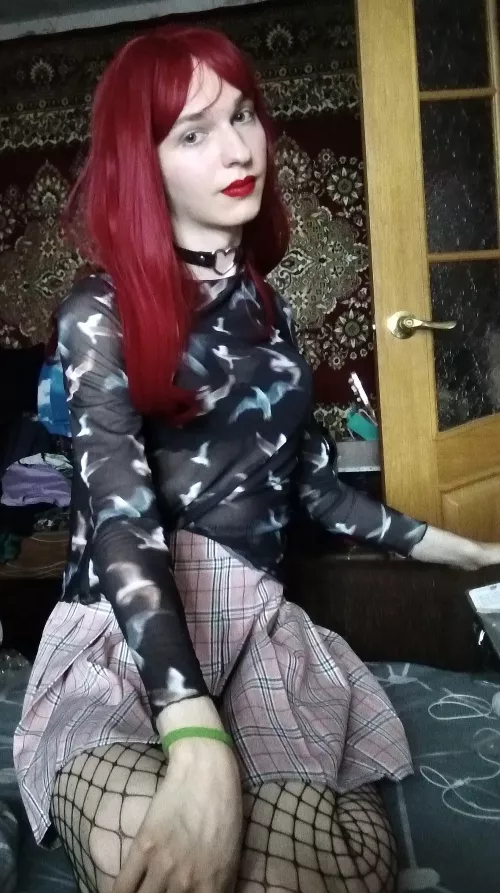 happy with new girly clothes