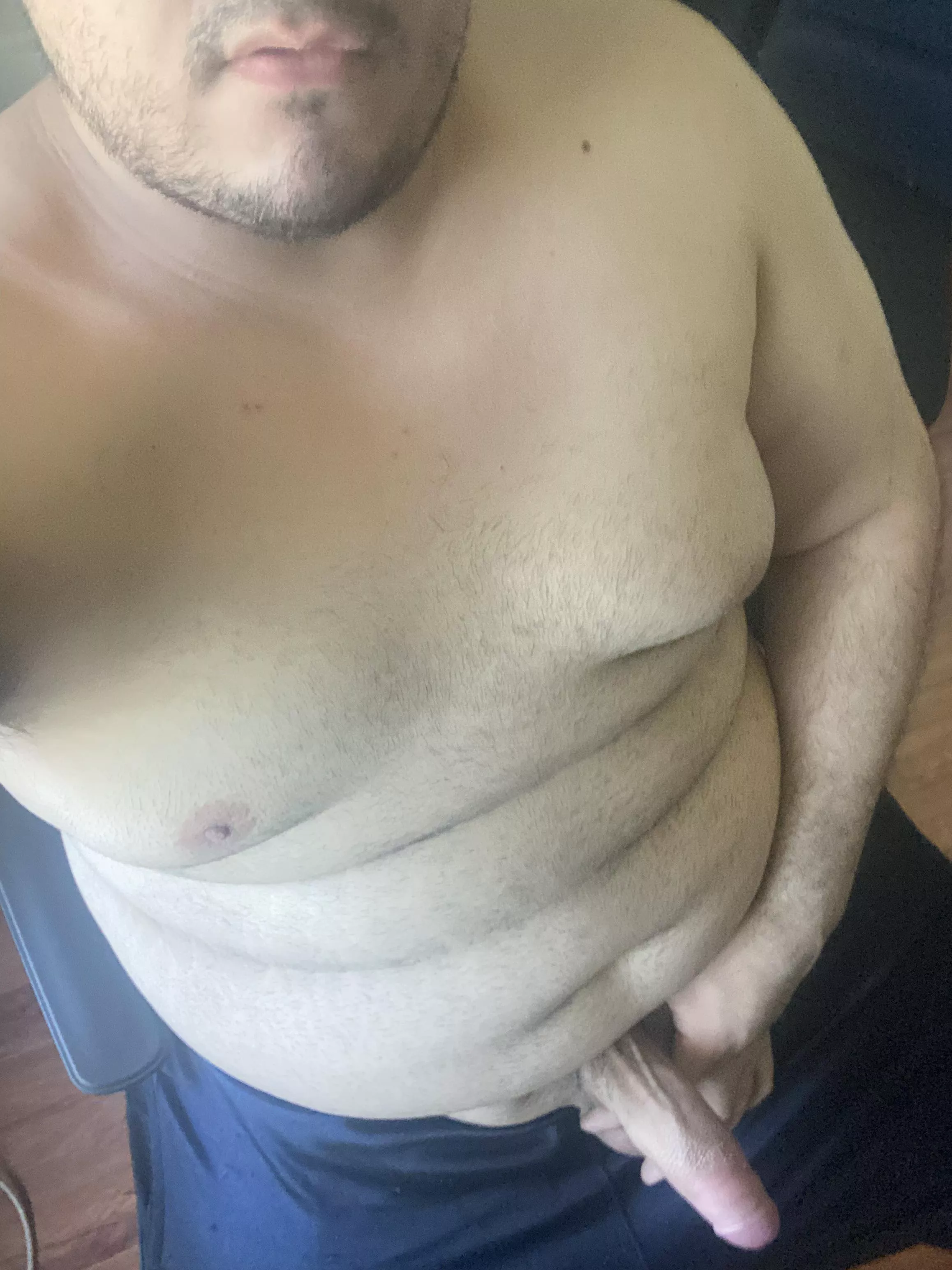 Hot out today, trimmed body hair but still there😅