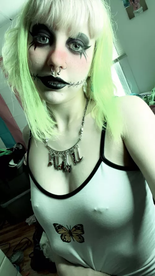 I like how my nippies (and piercings) poke through this shirt