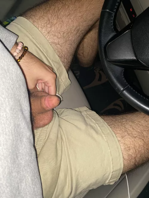 My lil guy in the car