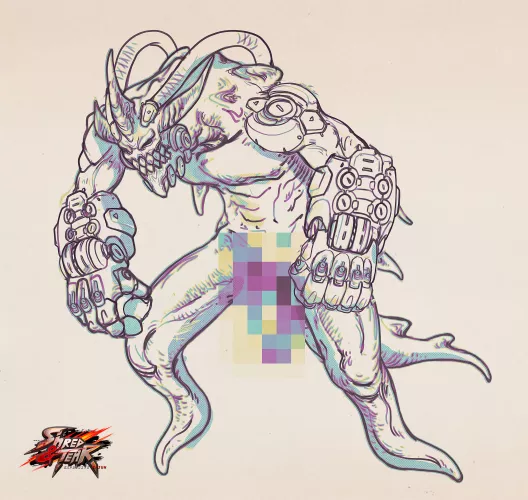 My protagonist will have to face this gentleman in the game [OC - Shred & Tear: Explosive Kajun]