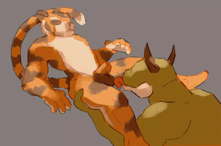 Tiger gettin tongue (DragonCatRah)