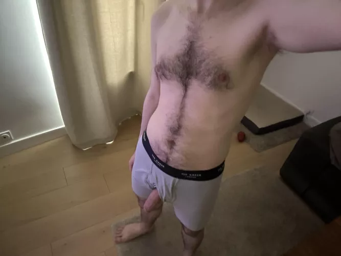 Way too warm to wear clothes. Should I take the underwear off? (29)