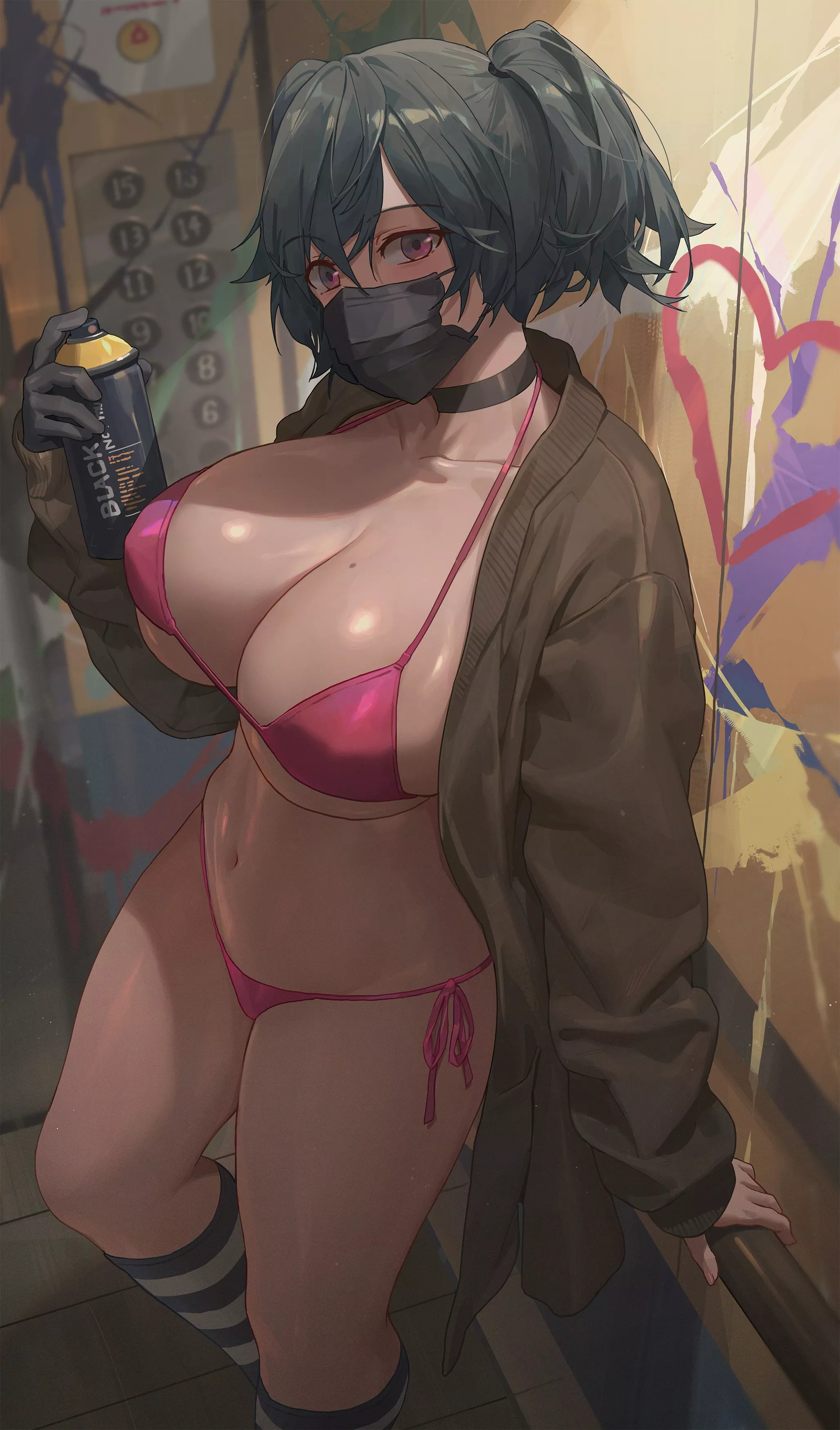 With mask and spray can (yohan1754) [Original]