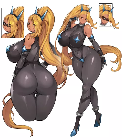 Curvy Lewd Body Masked Woman Looking Back (Gurimjang) [Original]