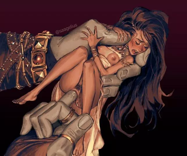 Doing her best taking it from a literal giant (u/saagelius) Doing her best taking it from a literal giant (u/saagelius)