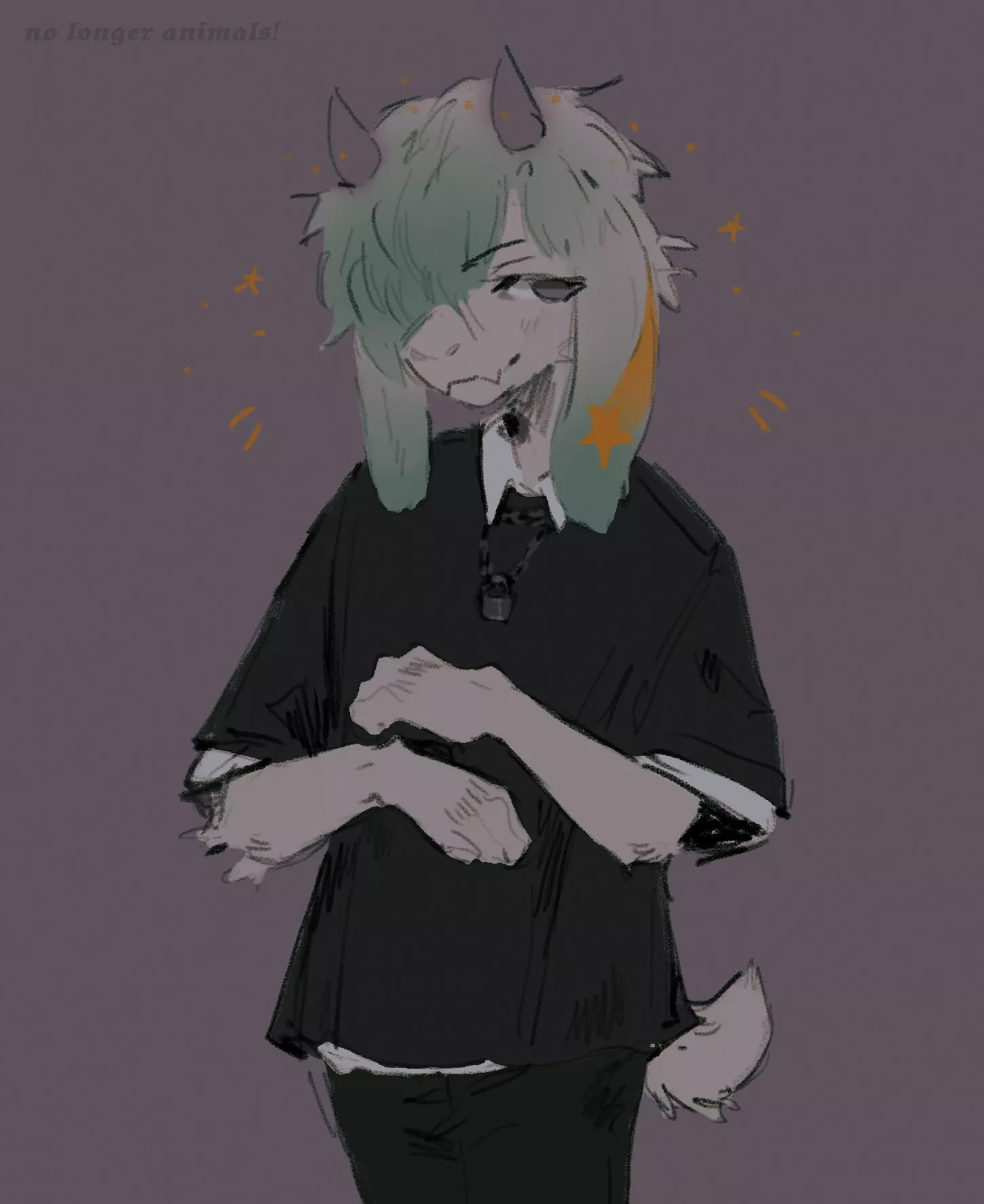 Trying dark clothes (comm by @nolongeranimals)
