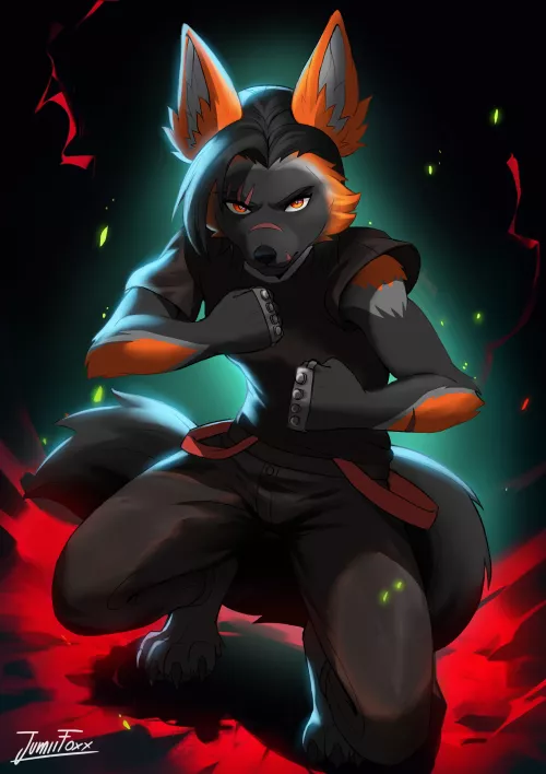 (Art by me) Full body commission for @AlexMcFacep , I hope you like it as much as I do 🦊(More art on my Twitter @JumiiFoxx)