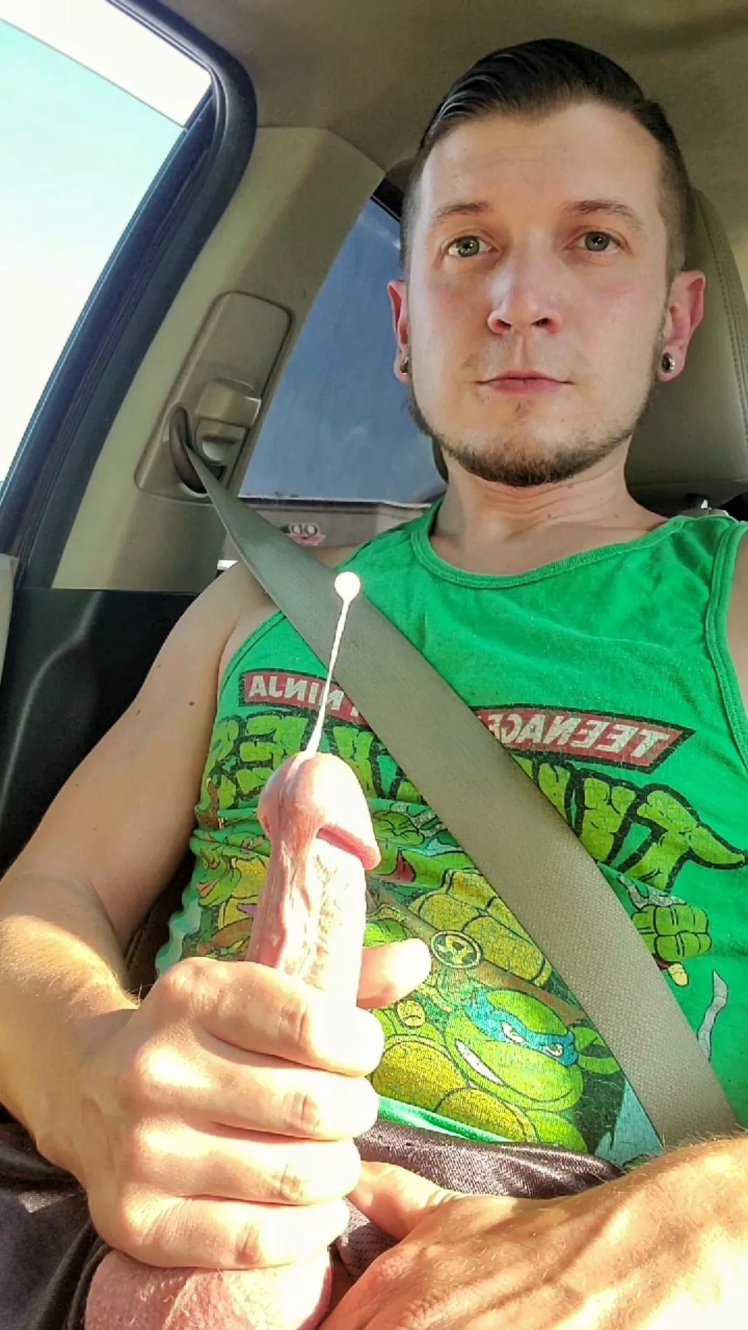 Cumming in the car