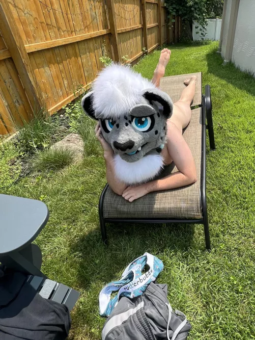 Enjoying the sun, no need for any clothes~