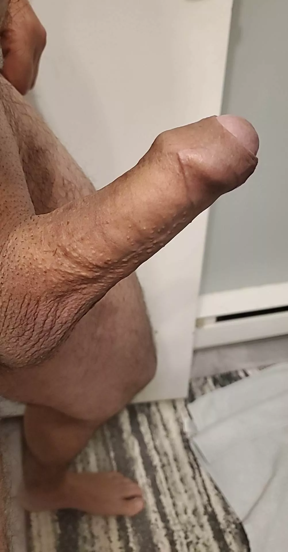 Hard with foreskin on