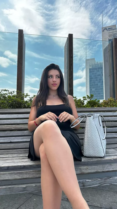 hope you like my long legs in this tight black dress F19