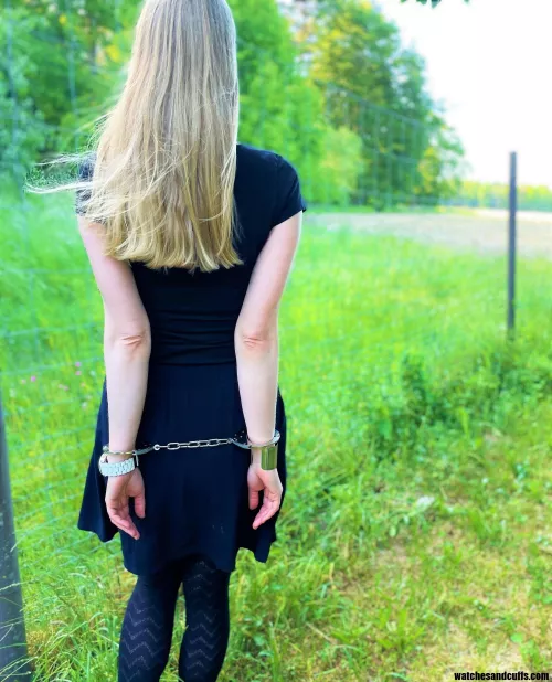 I took a walk outside ... in handcuffs