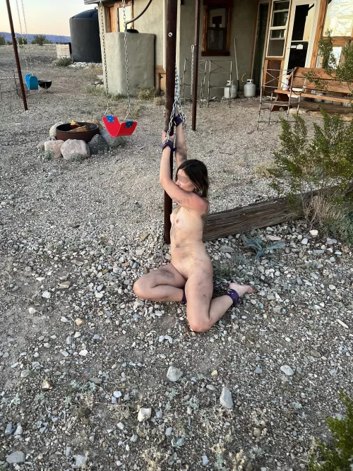 Watching sunset at the swing set. Cute