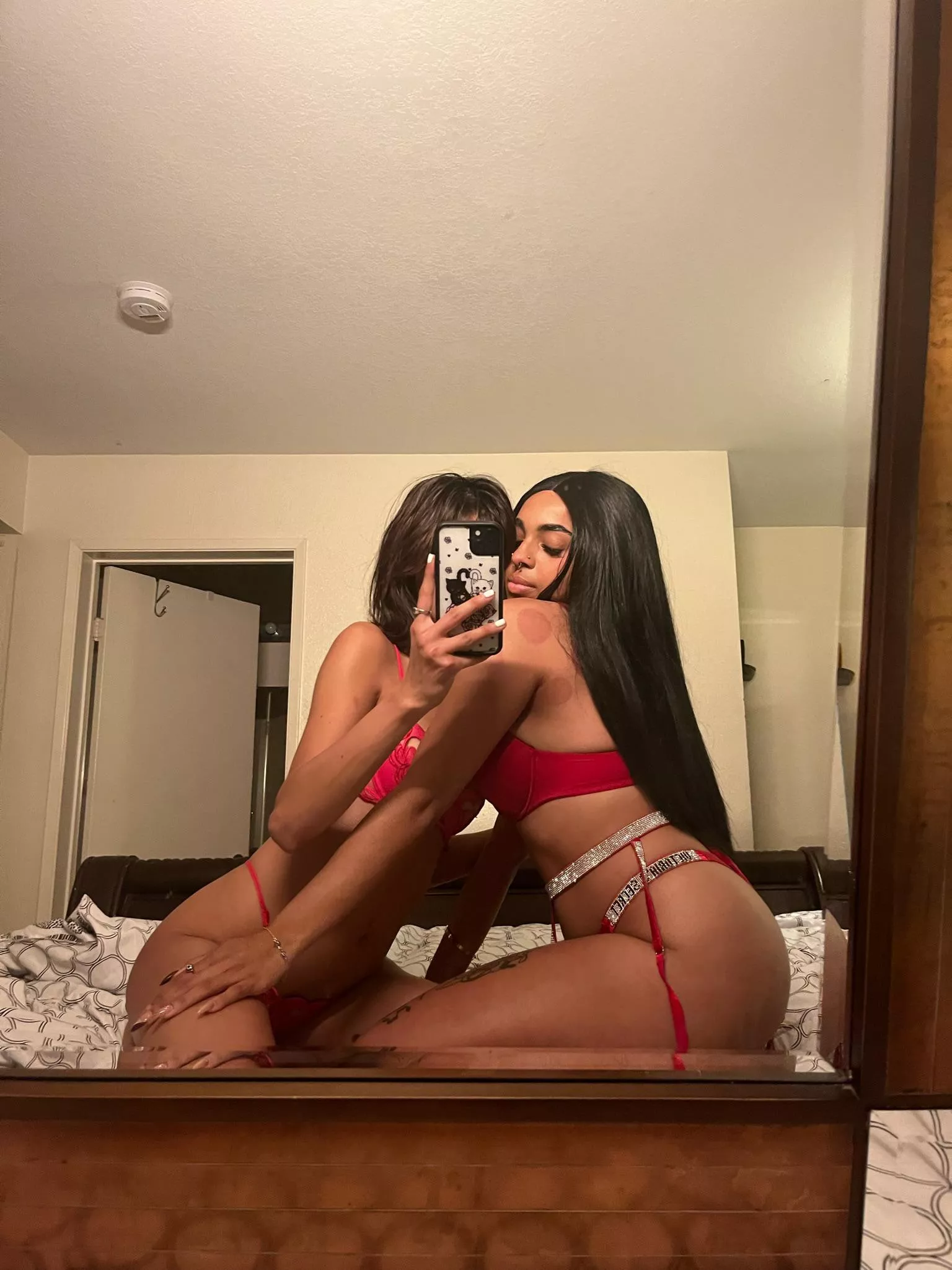 We made out after I took this pic in our lingerie