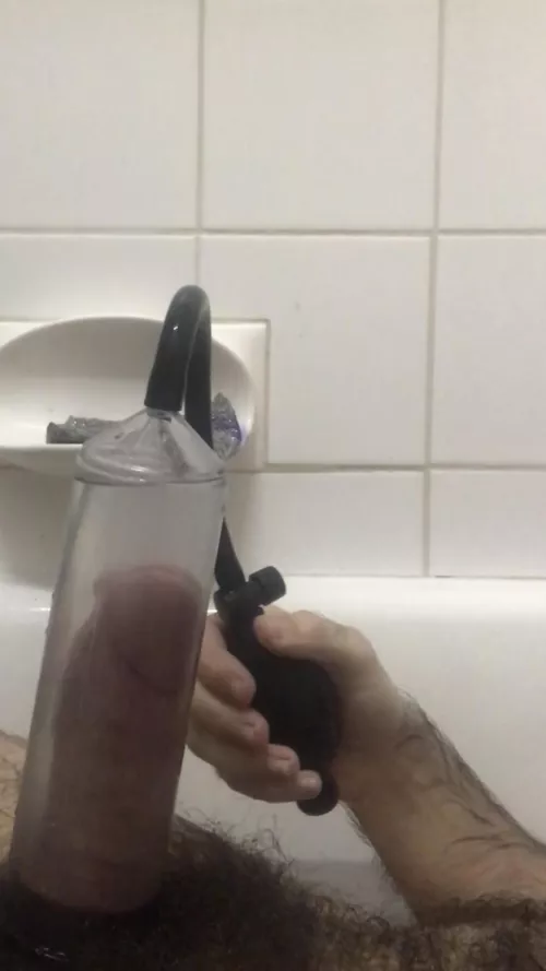 I recommended a penis pump to a friend of mine who was self conscious of having a skinny penis and he sent me a photo of filling up the tube