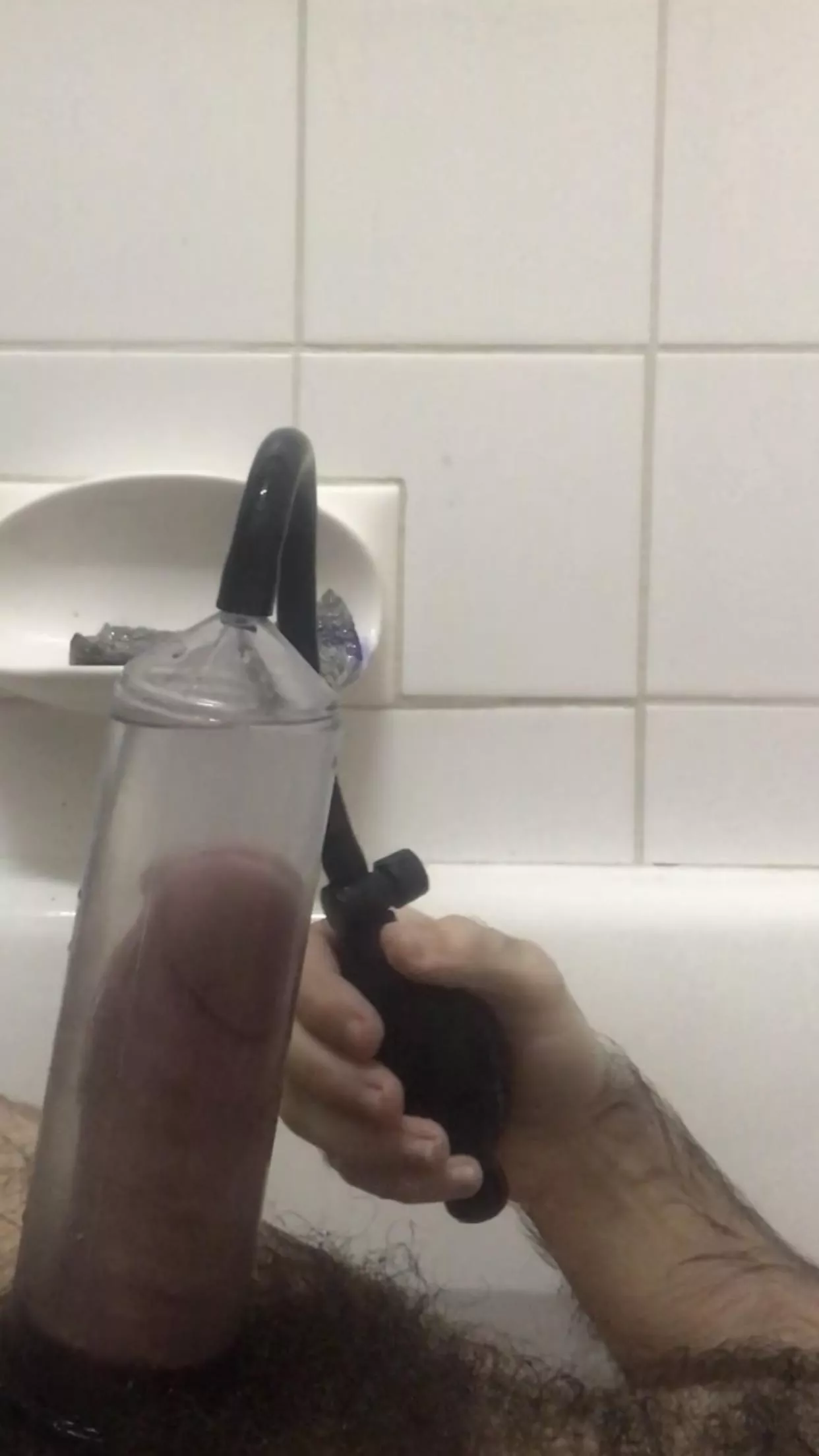I recommended a penis pump to a friend of mine who was self conscious of having a skinny penis and he sent me a photo of filling up the tube