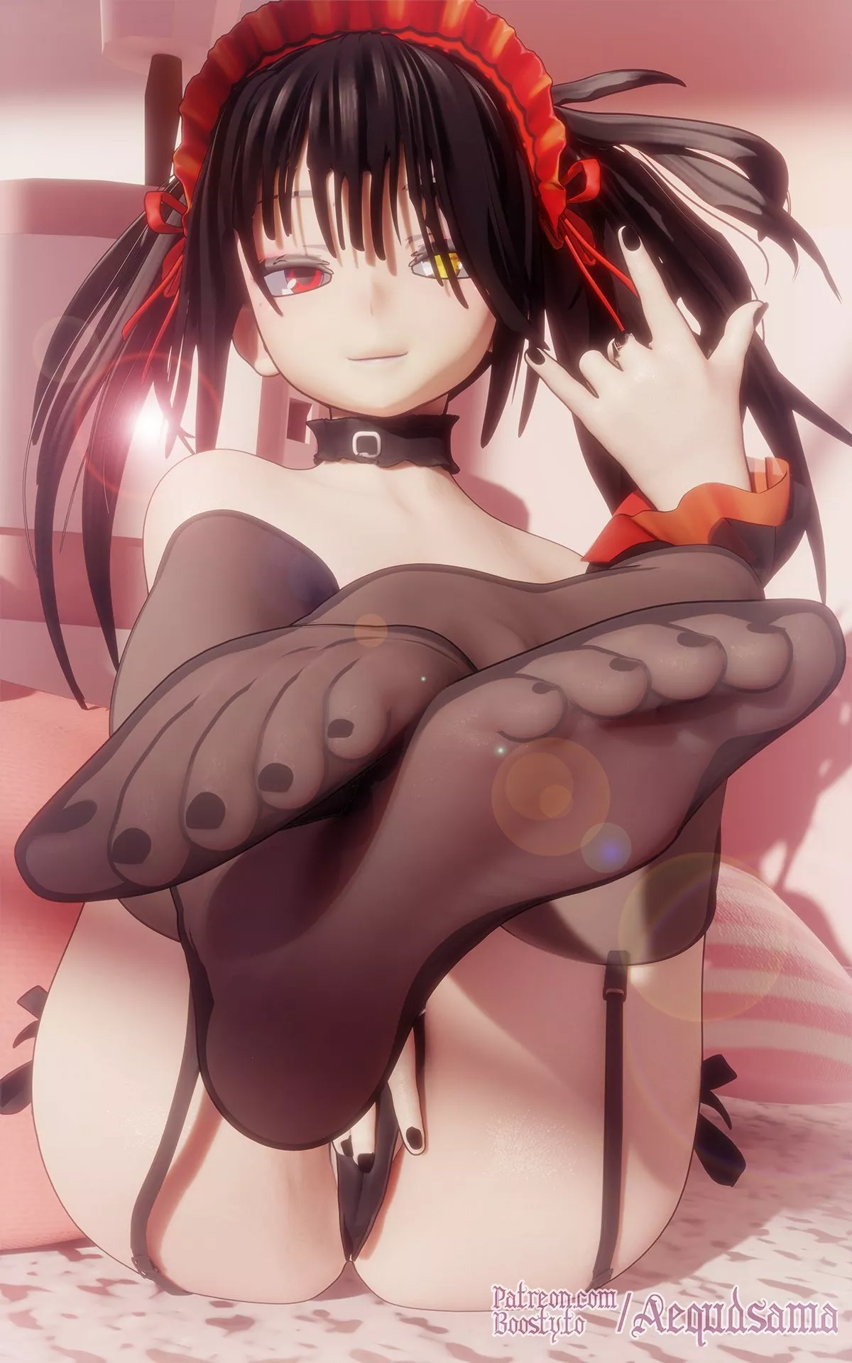 Kurumi's Feet in stockings [Date A Live] (Aequd)