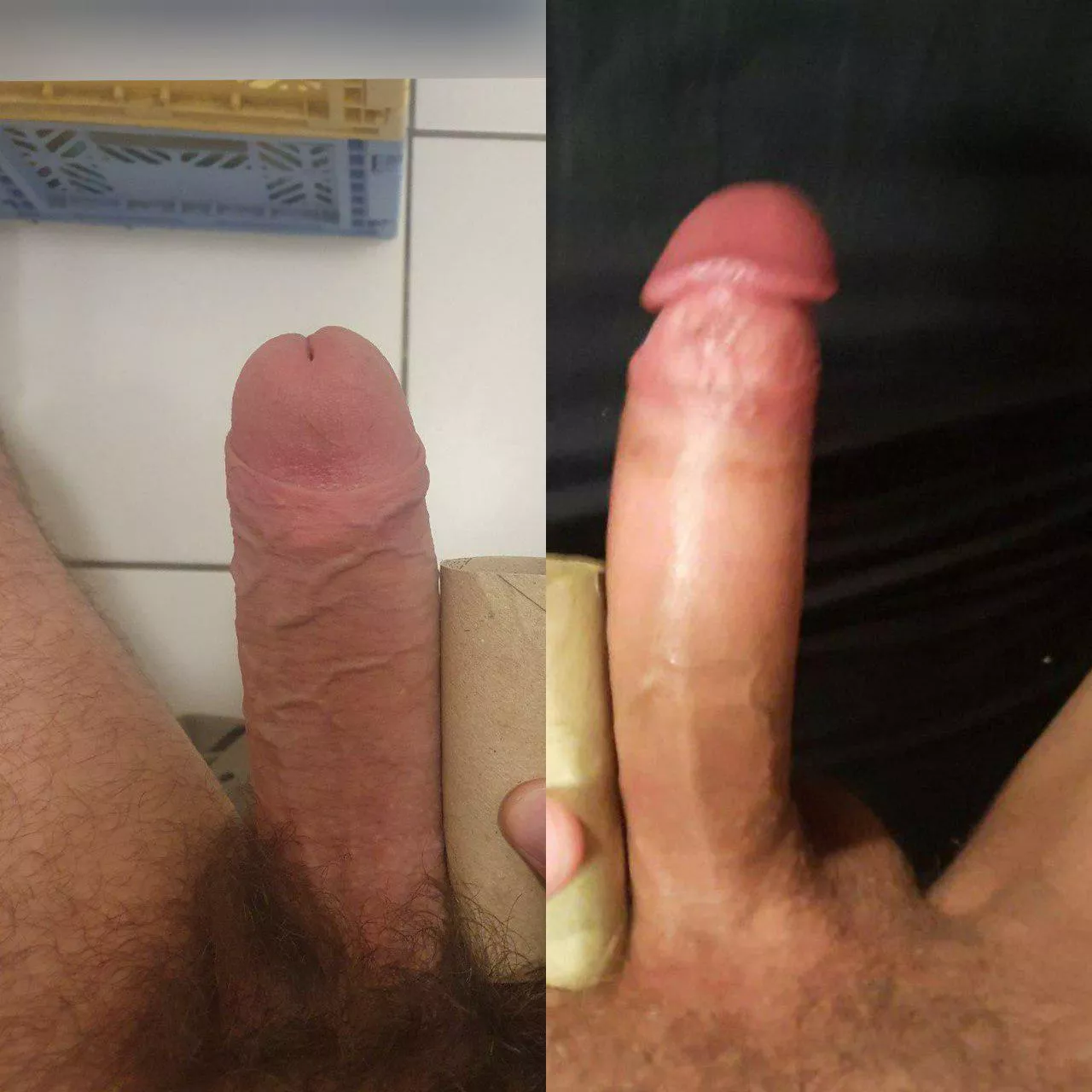 Me(right) vs. u/87peach compared 😁 Nice comparison against his above average cock