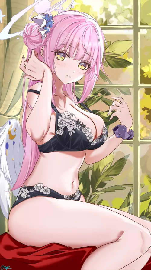 Mika in black lingerie