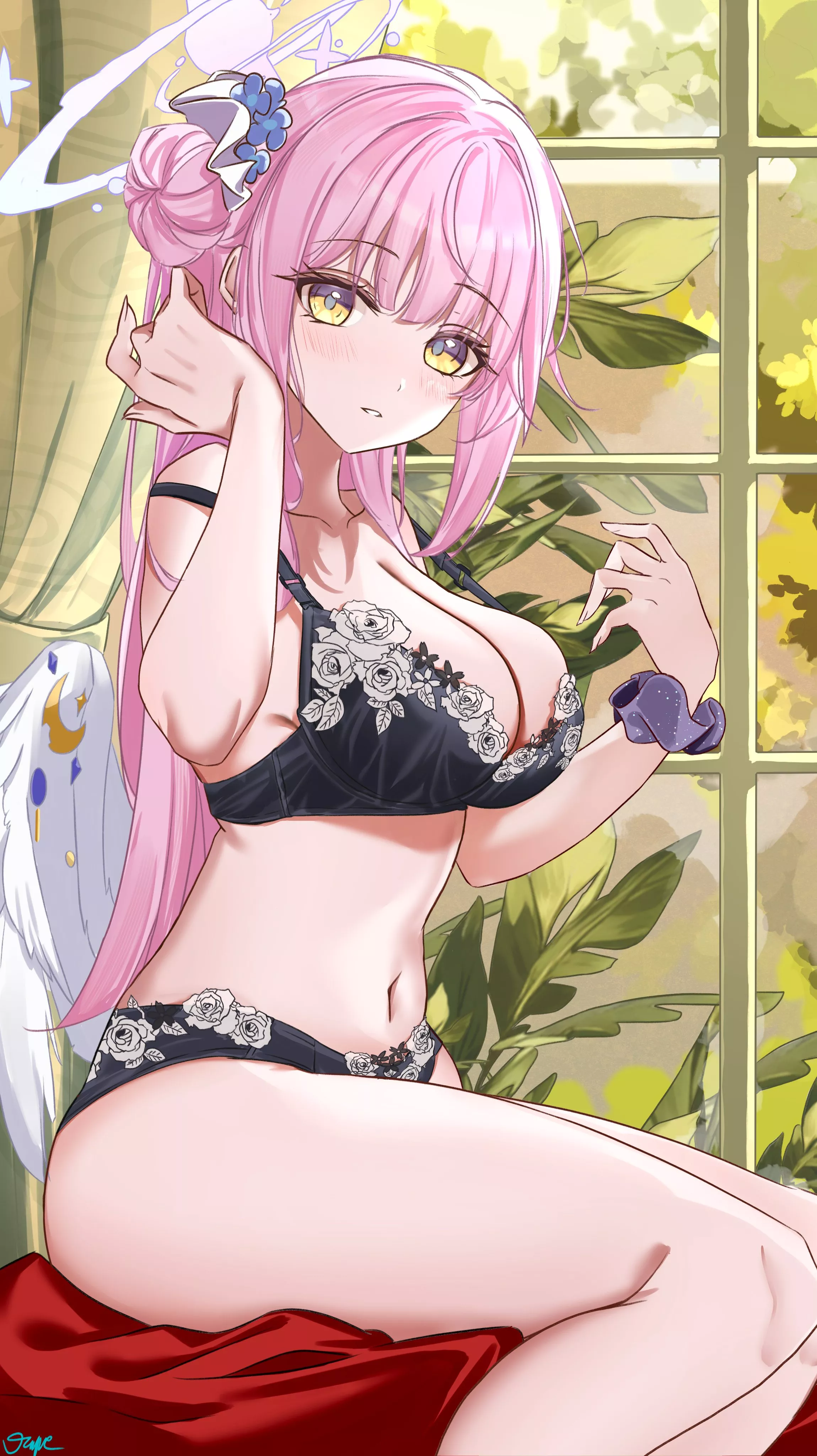 Mika in black lingerie