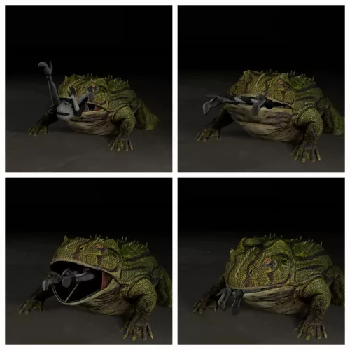 {Video} 2B eaten by frog animation