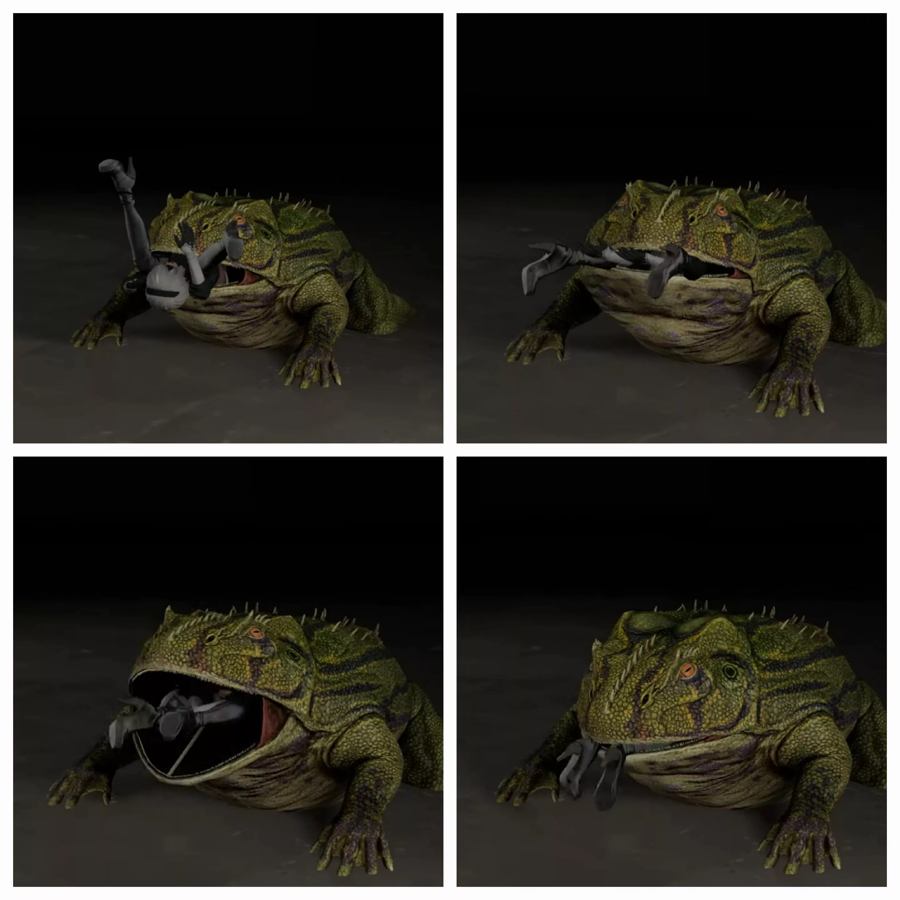 {Video} 2B eaten by frog animation