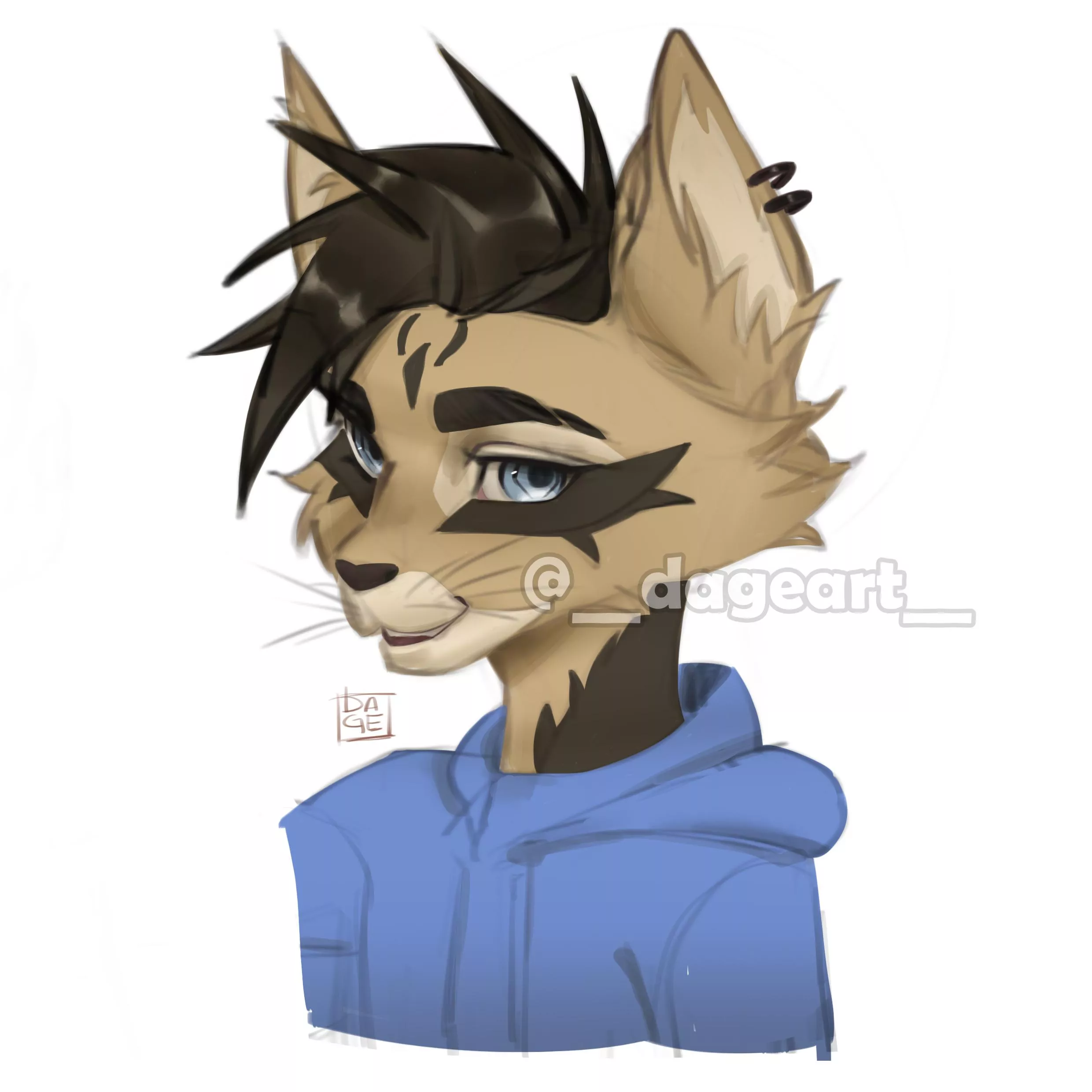 I'm getting comfortable drawing portraits so here is my first fursona.. I guess it needs a full body design uwu