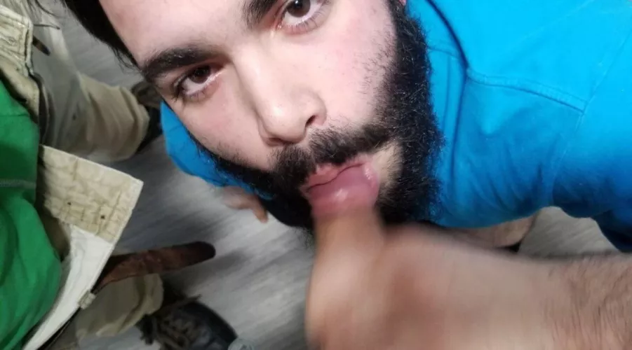 Looking at them while you suck their balls dry