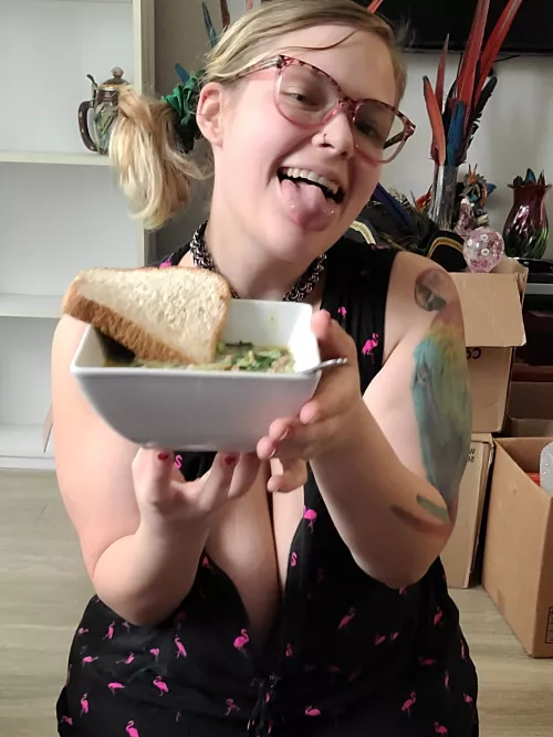 Serving dinner to my Queen with a smile