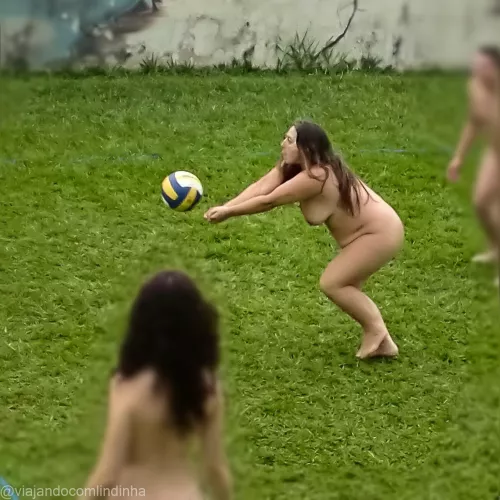 During a volleyball match