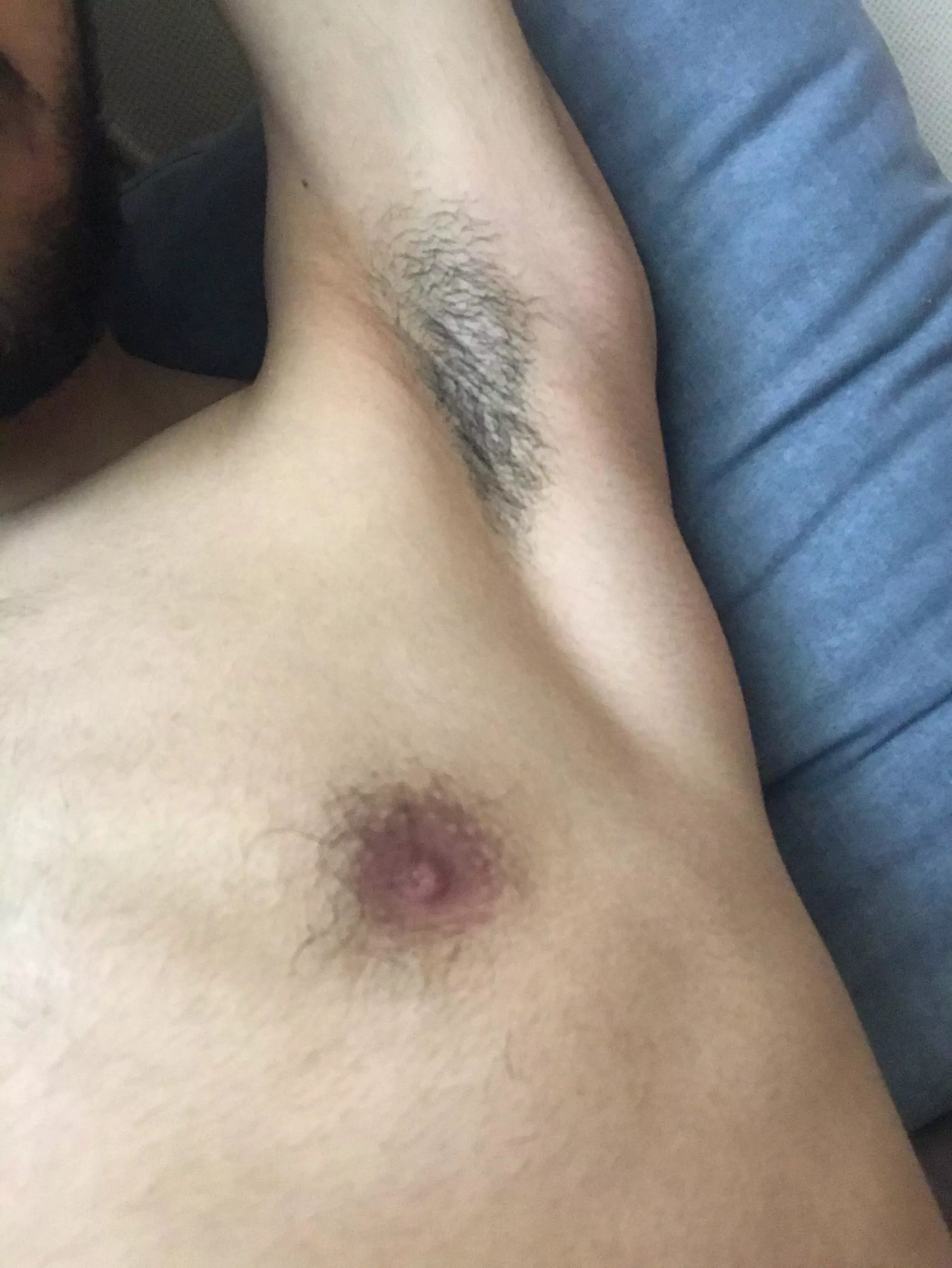 Slightly hairy but definitely sweaty