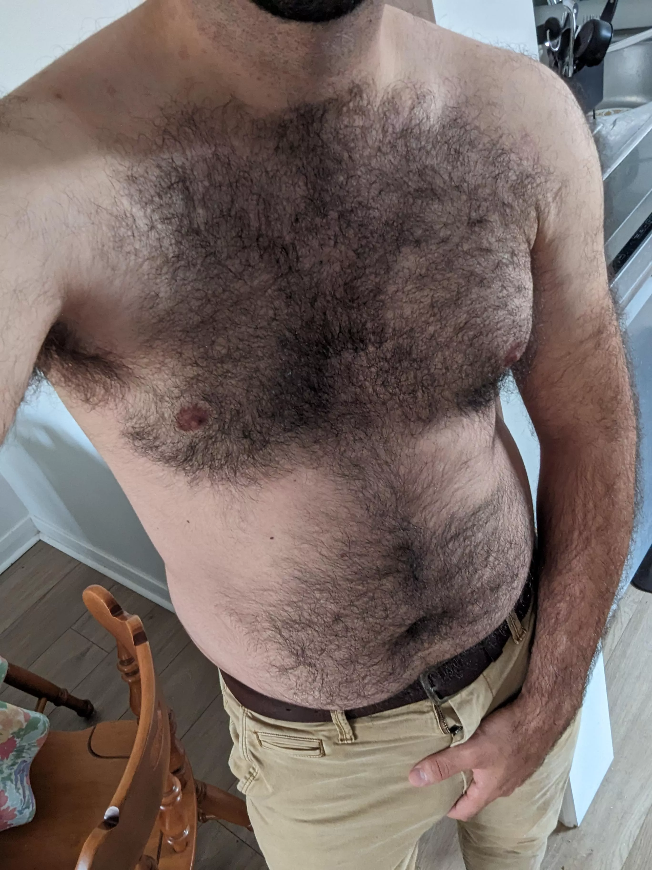 Getting dressed for work and welcoming distractions in the DMs all day to help me get through the shift