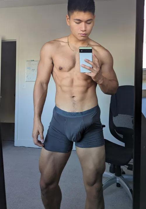 Morning wood through my underwear 👀