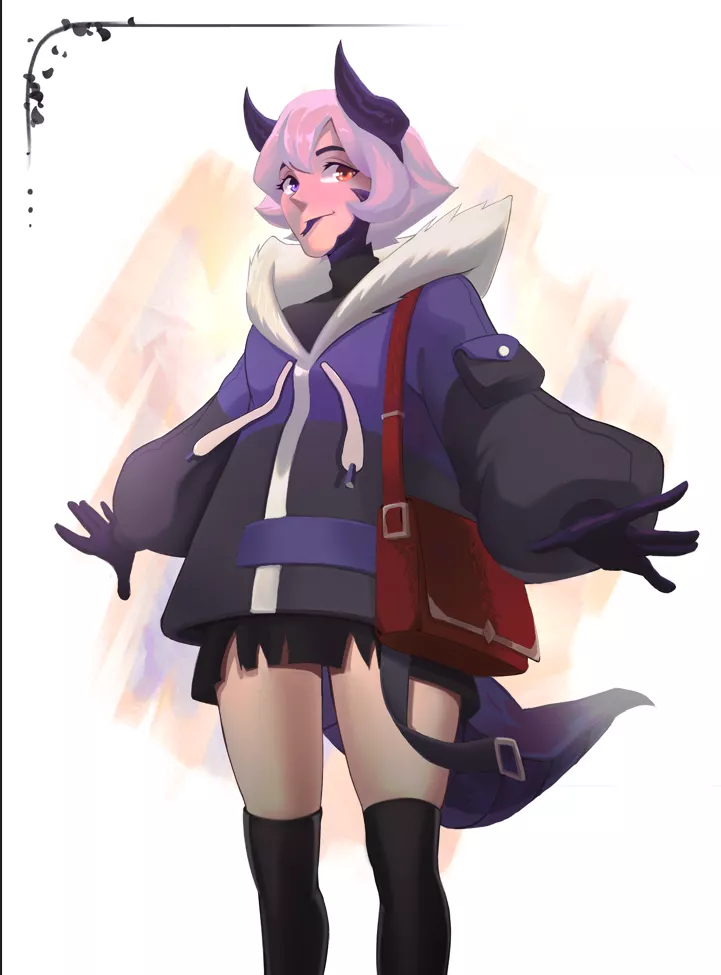 (art by me) Dragon Girl! comms are open!