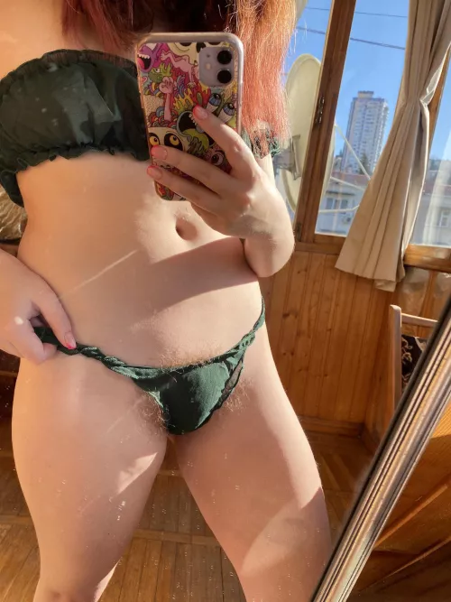 Do you like it when a bush sticks out of my panties?