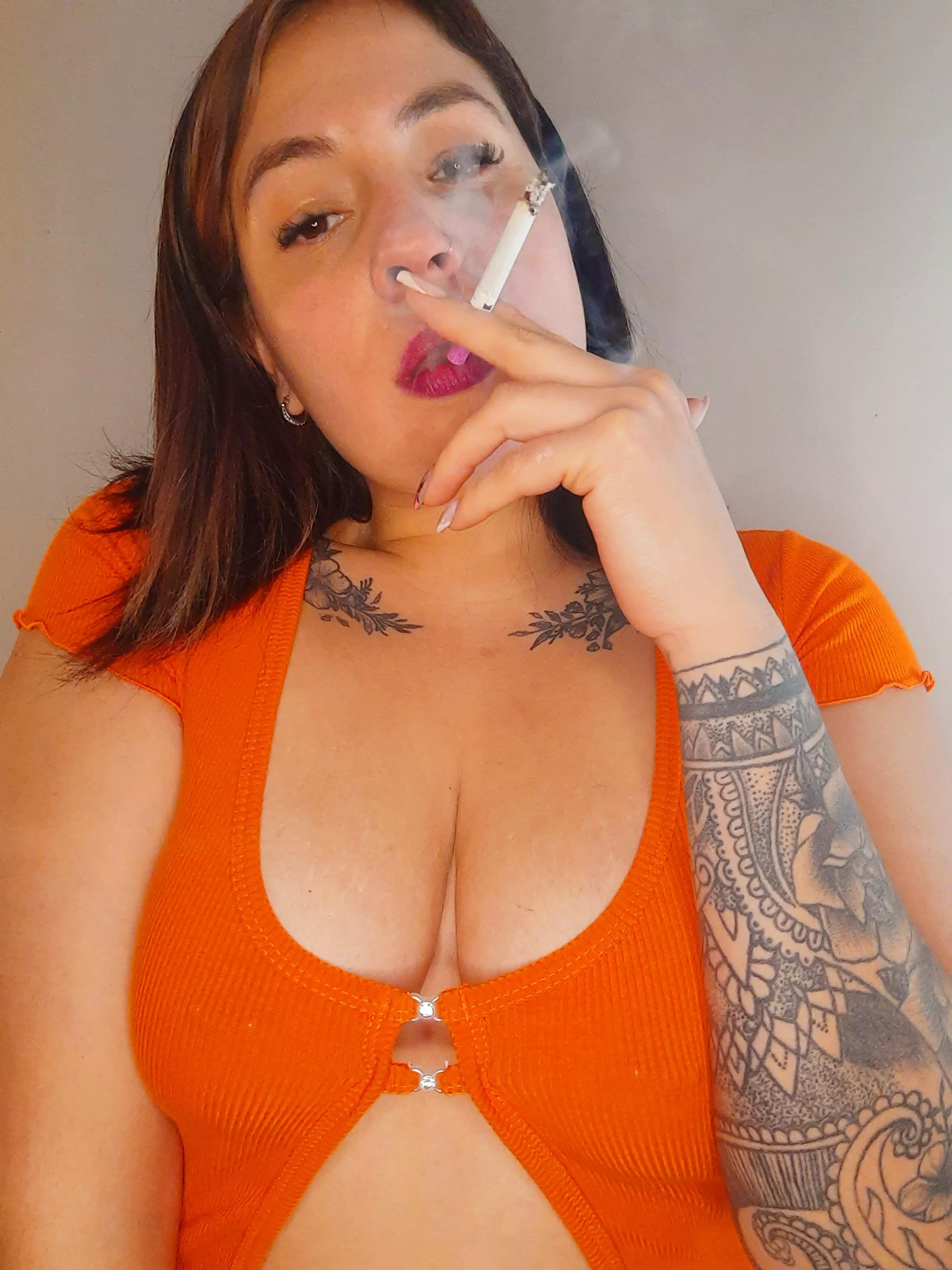 exhaling exciting smoke